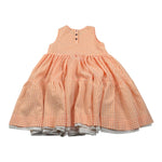 Caffe' D'Orzo Abito Tinta Unita con Fantasia A Quadri Giromanica per Bambina ZW1B02J ARANCIONE CAFFE' D'ORZO 