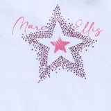 Marc Ellis T-Shirt Girocollo Tinta Unita con Brillantini per Bambina JMNTS16778 BIANCO MARC ELLIS 