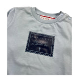 CESARE PACIOTTI shirt girocollo tinta unita con stampa Azzurro per Bambino TSP5371BJX AZZURRO CESARE PACIOTTI 
