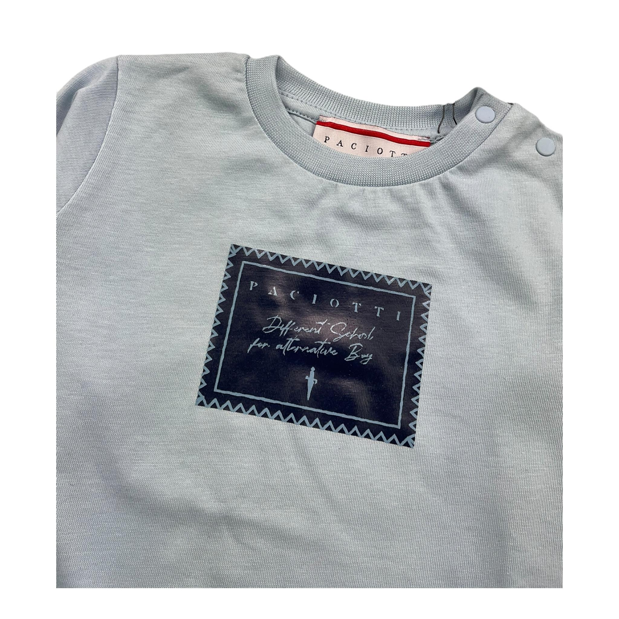 CESARE PACIOTTI shirt girocollo tinta unita con stampa Azzurro per Bambino TSP5371BJX AZZURRO CESARE PACIOTTI 
