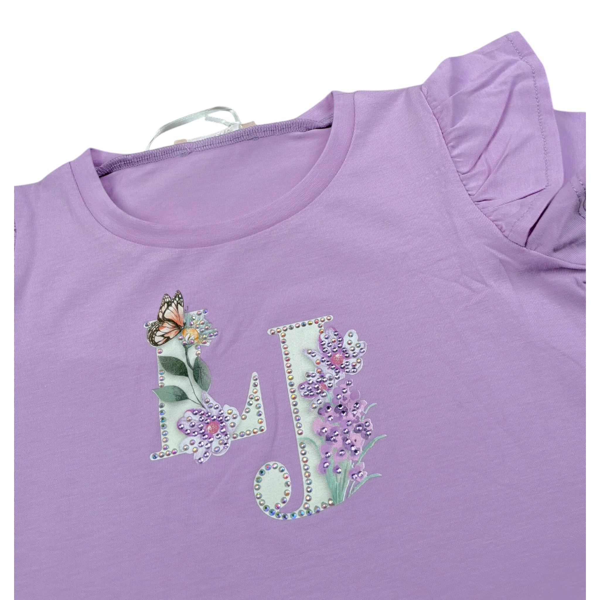 Liu Jo T-Shirt Tinta Unita con Brillantini per Bambina KA5092XX LILLA LIU JO 