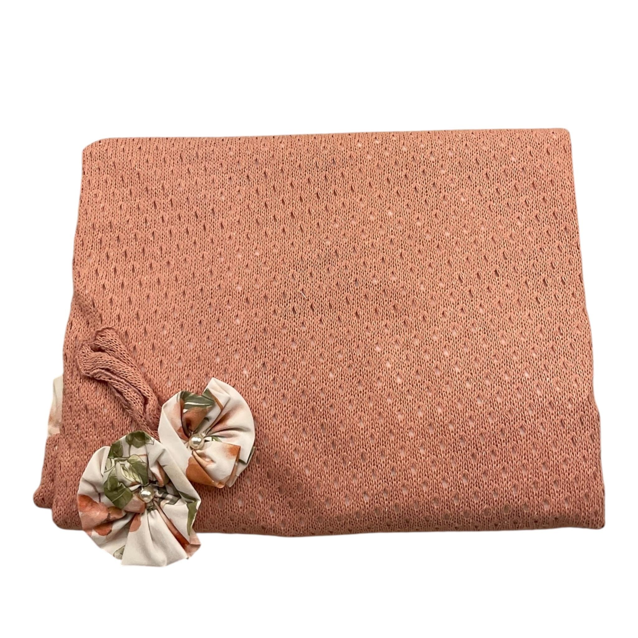 Barcellino Coperta Tinta Unita con Applicazioni per Neonata 121510 PESCA BARCELLINO 