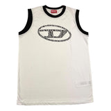 Diesel Jungen Tank Top mit Rundhalsausschnitt, einfarbig, mit Print, weiß