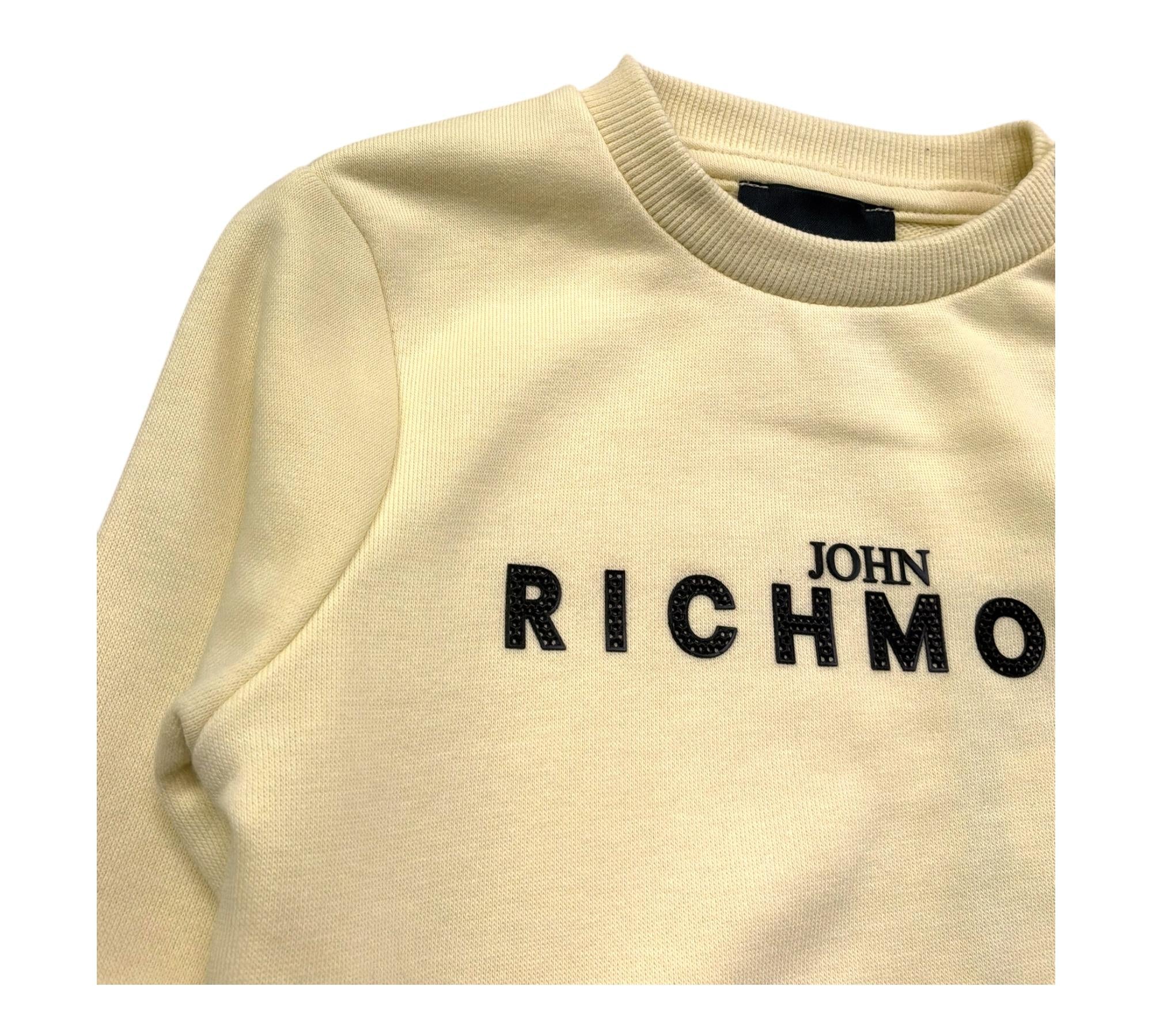 John Richmond Felpa Chiusa Girocollo Tinta Unita con Logo per Neonato RIP26036FE GIALLO JOHN RICHMOND 