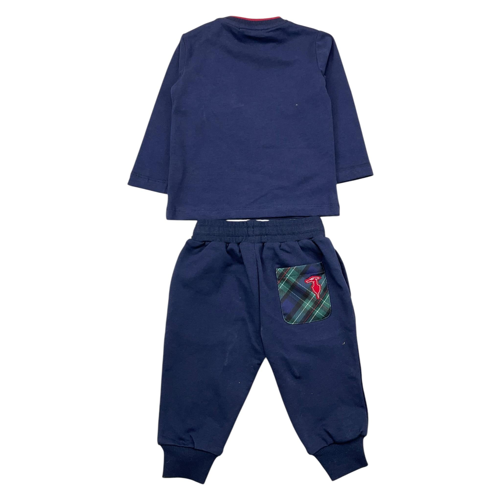 TRUSSARDI completo 2 pezzi shirt-pantalone tinta unita Blu per Neonato TIA25044CJ BLU TRUSSARDI 