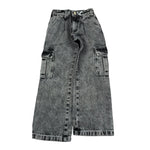 Lu Lu By Miss Grant Jeans Tinta Unita Modello Cargo per Bambina LL3120 GRIGIO LU LU BY MISS GRANT 