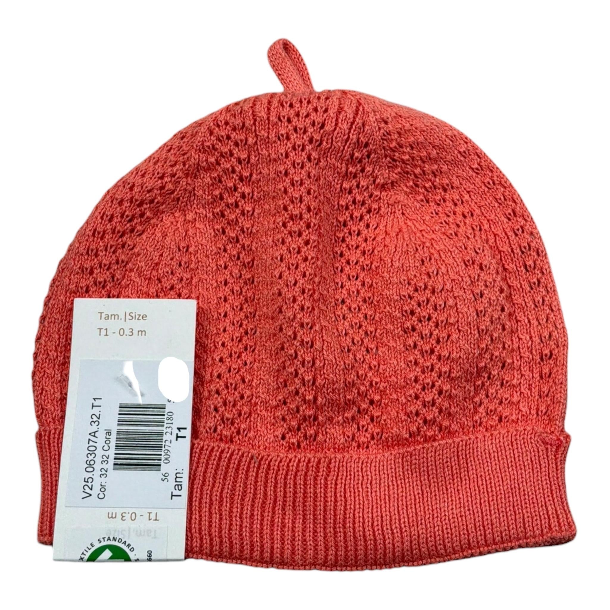 Wedoble Cappello Tinta Unita Traforato per Neonata V2506307A CORALLO WEDOBLE 