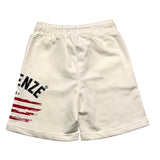 G2Firenze Bermudashorts aus einfarbigem Fleece mit Kontrastdruck in Weiß für Jungen