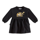 MOSCHINO abito manica lunga tinta unita cn stampa in contrasto Nero per Bambina MDV0BLJXX NERO MOSCHINO 