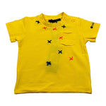 Daniele Alessandrini T-Shirt Girocollo tinta unita con Stampa Giallo per Neonato 1296M0811 GIALLO DANIELE ALESSANDRINI 