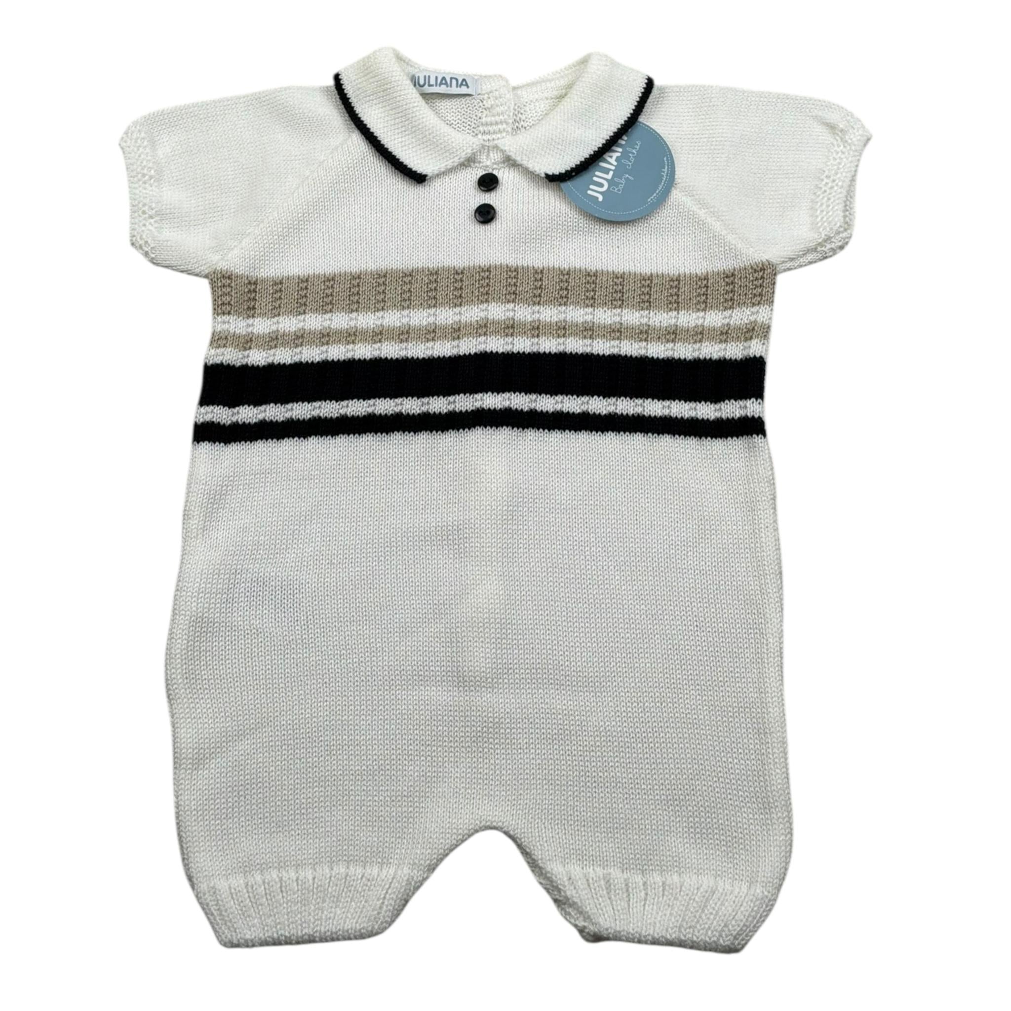 Juliana Pagliaccetto Mezza Manica Tinta Unita per Neonato 25161 PANNA JULIANA 