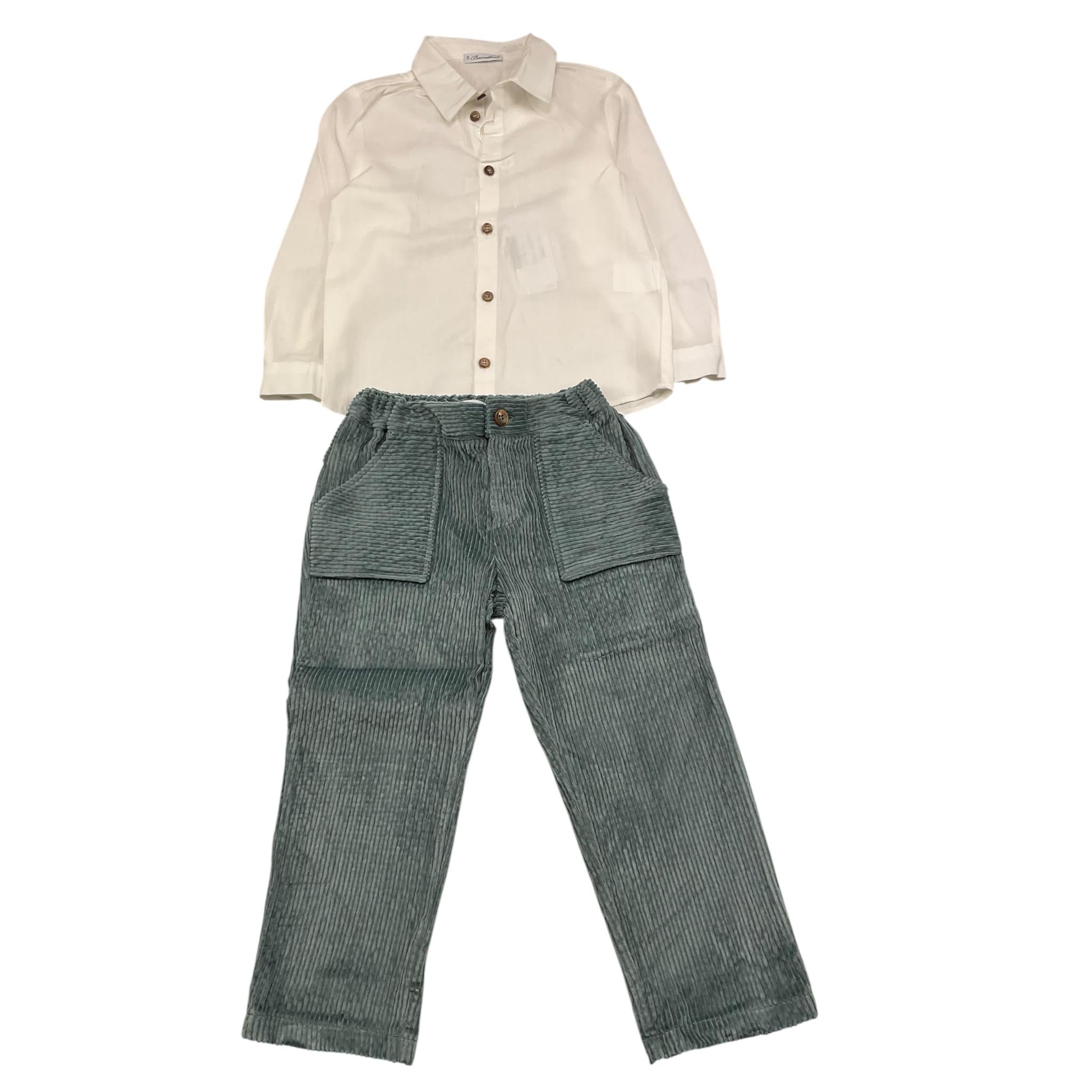 BARCELLINO completo 2 pezzi camicia-pantalone Bianco/verde per Neonato 115406 BIANCO/VERDE BARCELLINO 