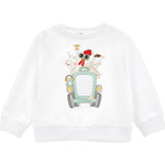 Monnalisa Felpa Chiusa Girocollo Tinta Unita con Stampa per Bambino 28E600J BIANCO MONNALISA 