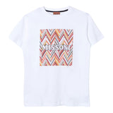 Missoni Rundhals-T-Shirt einfarbig mit Print weiß für Jungen