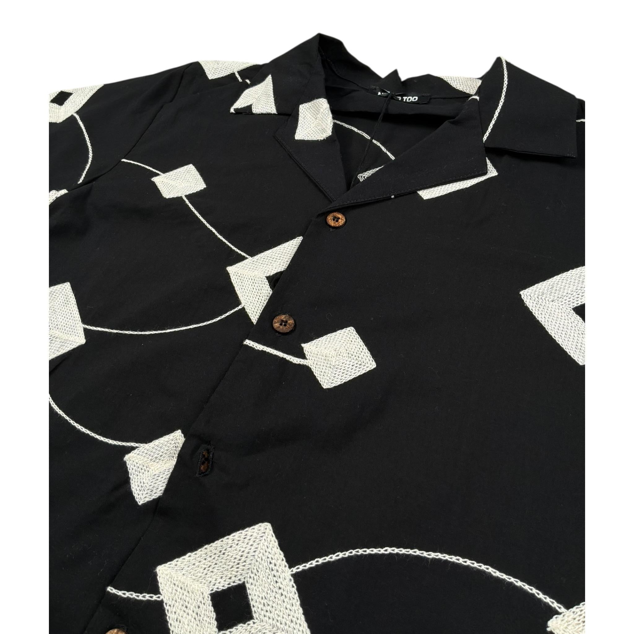 Never Too Camicia tinta unita con Stampa Nero per Bambino NT2268R NERO NEVER TOO 