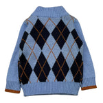 TRUSSARDI maglia mezzo collo tinta unita con stampa rombi Azzurro per Neonato TIA25115MA AZZURRO TRUSSARDI 