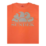Sundek T-Shirt Rundhalsausschnitt Einfarbig mit orangefarbenem Aufdruck für Jungen