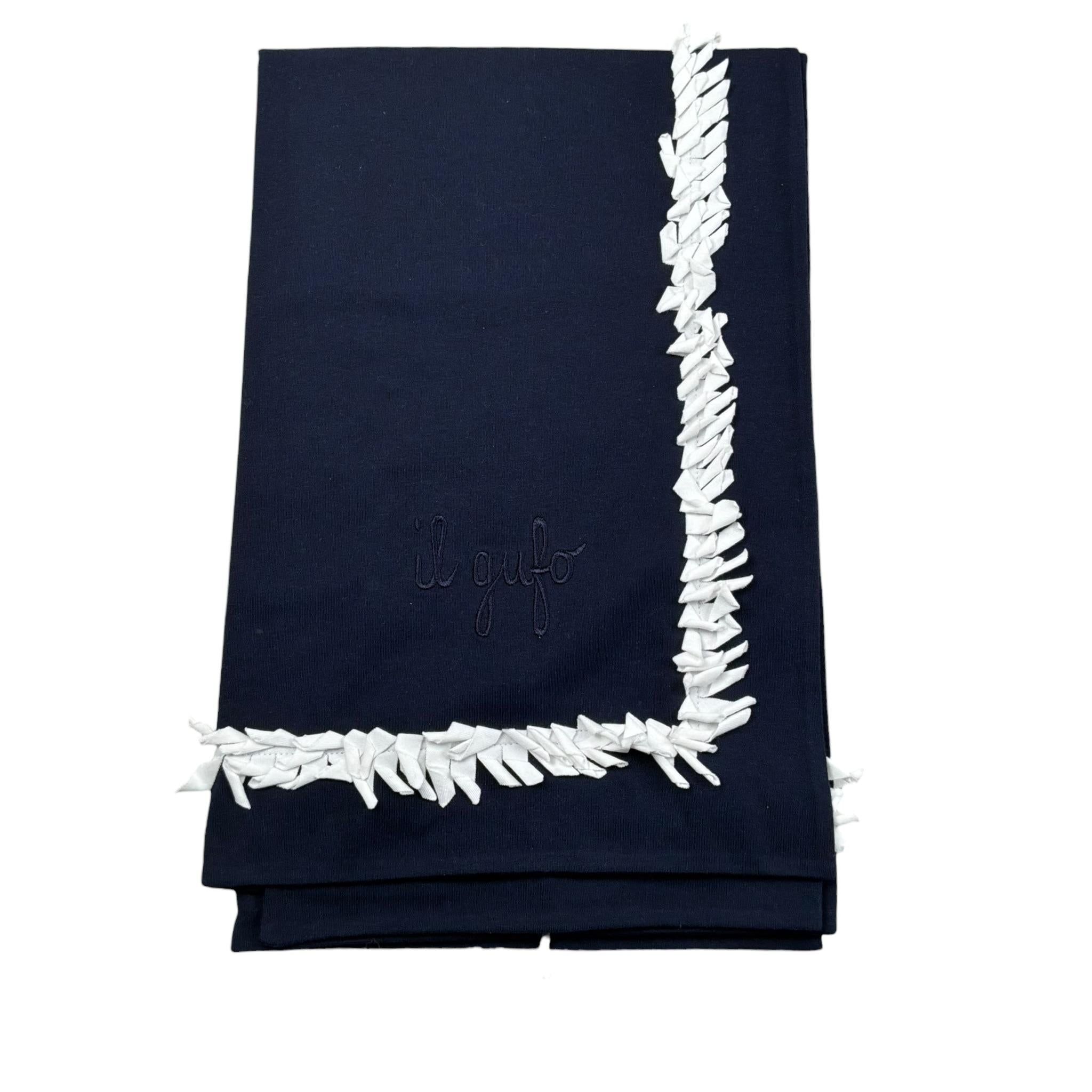 Il Gufo Coperta Tinta Unita con Stampa per Neonata P19OG057M0032 BLU IL GUFO 