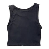Disclaimer Einfarbiges Tanktop mit Rundhalsausschnitt und schwarzem Aufdruck für Mädchen