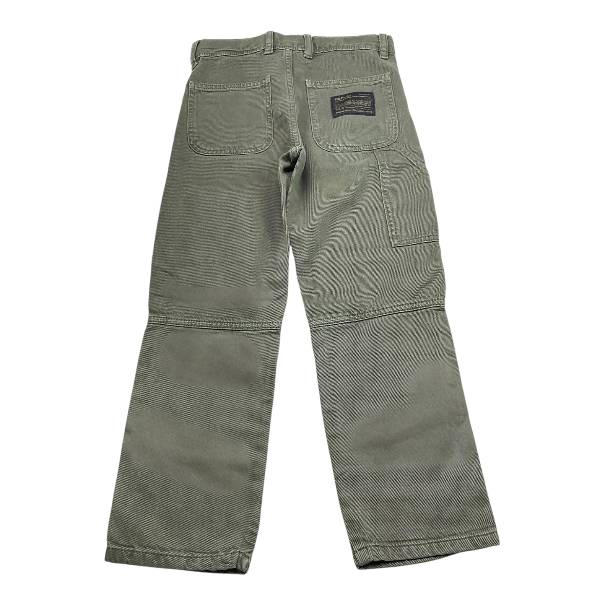 Replay Pantalone Tinta Unita con Girovita Regolabile per Bambino SB9074 VERDE REPLAY 