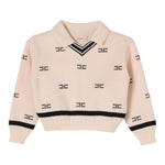 ELISABETTA FRANCHI maglia tinta unita con colletto e brillantini Crema per Neonata EGMA034 CREMA ELISABETTA FRANCHI 