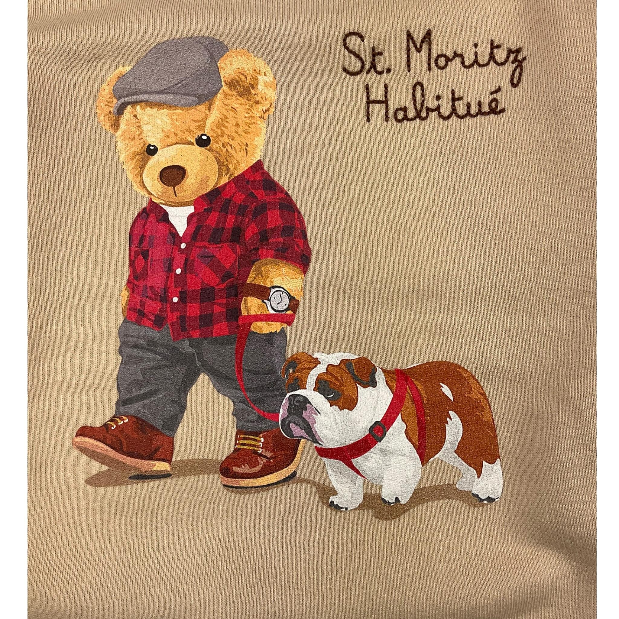 SAINT BARTH felpa girocollo tinta unita con stampa Beige per Bambino HUT00040 BEIGE SAINT BARTH 