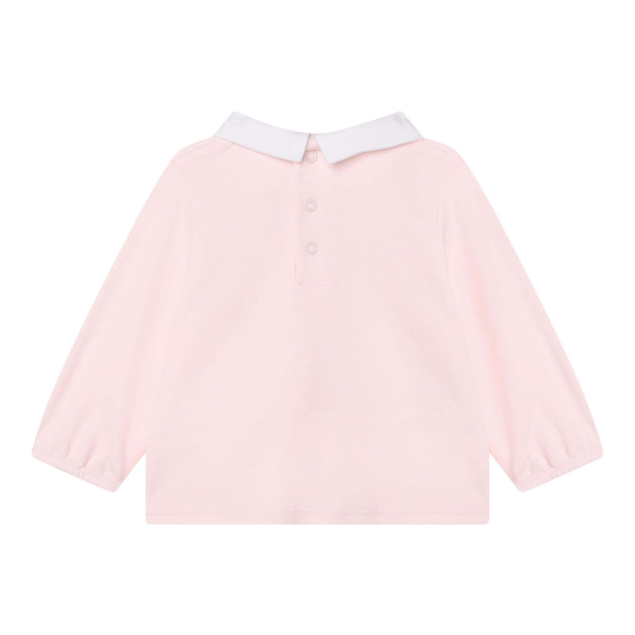 CARRE'MENT BEAU shirt tinta unita con colletto in contrasto Rosa per Neonata Y05301 ROSA CARRE'MENT BEAU 