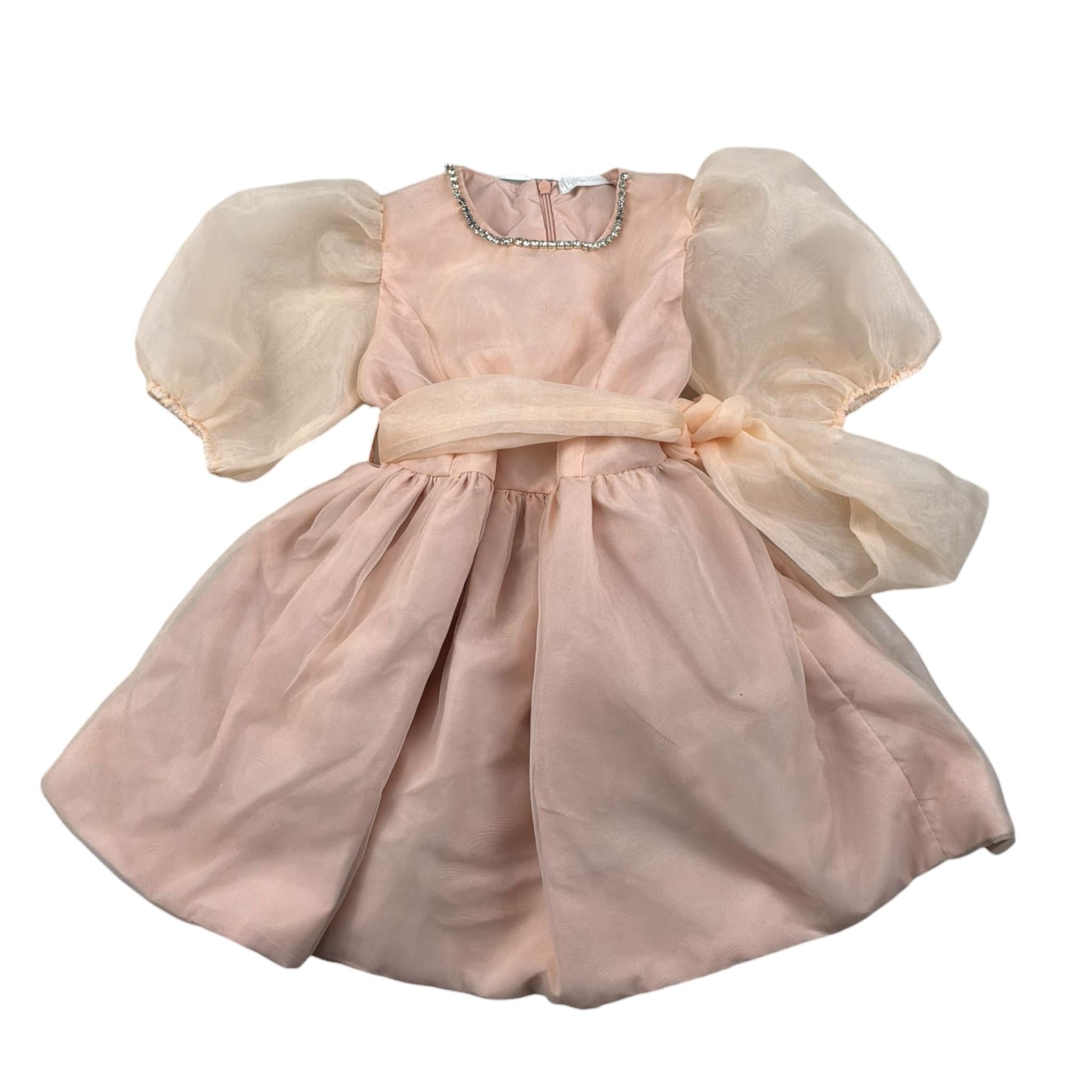 Miss Grant Abito Mezza Manica Tinta Unita per Bambina MG1333 PESCA MISS GRANT 