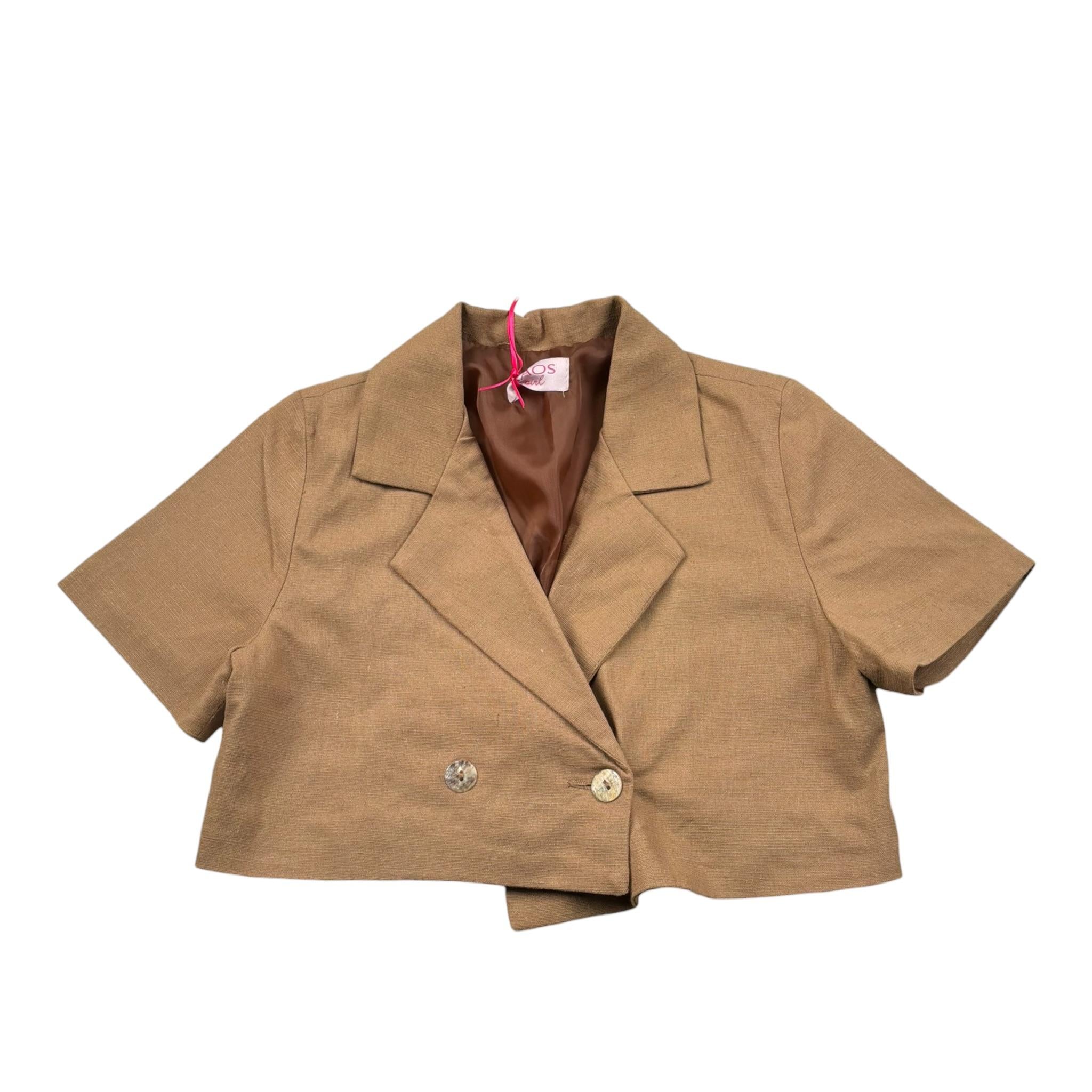 Kaos Giacca Crop Tinta Unita per Bambina KS137 MARRONE KAOS 