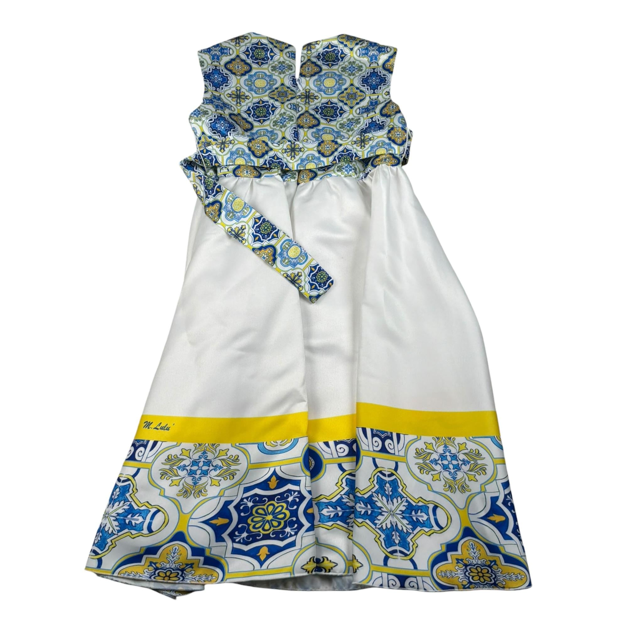 Magnifica Lulu Abito Cerimonia Giromanica Tinta Unita per Bambina RUOTA BIANCO MAGNIFICA LULU 