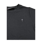 Cesare Paciotti Einfarbiges Rundhals-T-Shirt mit schwarzem Logo-Print für Kinder