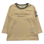 TRUSSARDI shirt girocollo tinta unita con stampa Panna per Neonato TIA25147TS PANNA TRUSSARDI 
