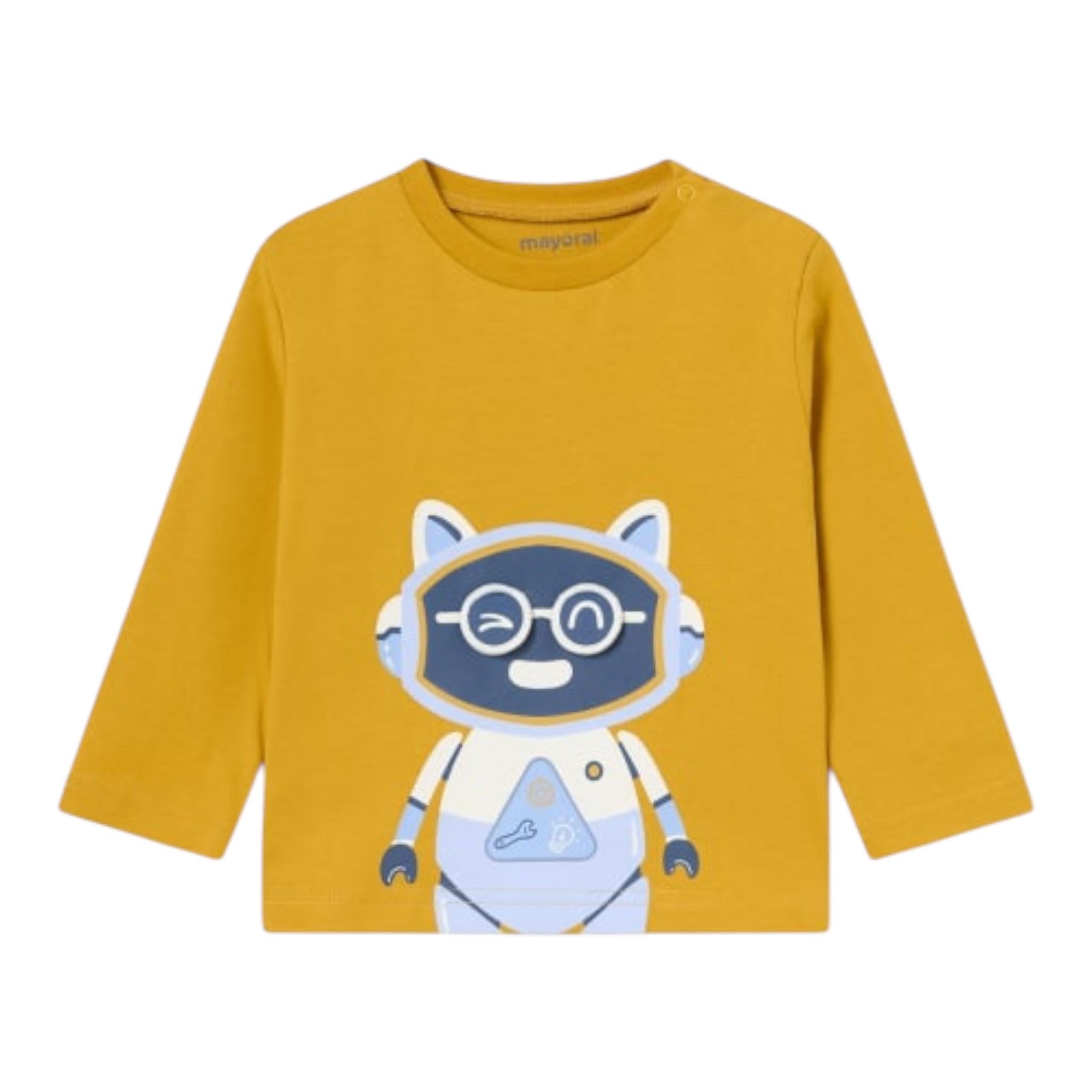 MAYORAL shirt girocollo tinta unita con stampa in contrasto Giallo per Neonato 2040 GIALLO MAYORAL 