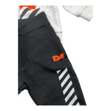 Daniele Alessandrini 2-teiliges Set Sweatshirt-Hose zweifarbig weiß/schwarz für Neugeborene