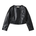 Twinset Giubbino In Ecopelle Tinta Unita per Bambina 241GJ2190 NERO TWINSET 