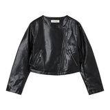 Twinset Giubbino In Ecopelle Tinta Unita per Bambina 241GJ2190 NERO TWINSET 