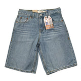 Levi'S Bermuda In Denim Tinta Unita con Girovita Regolabile per Bambino 8EK286X AZZURRO LEVI'S 