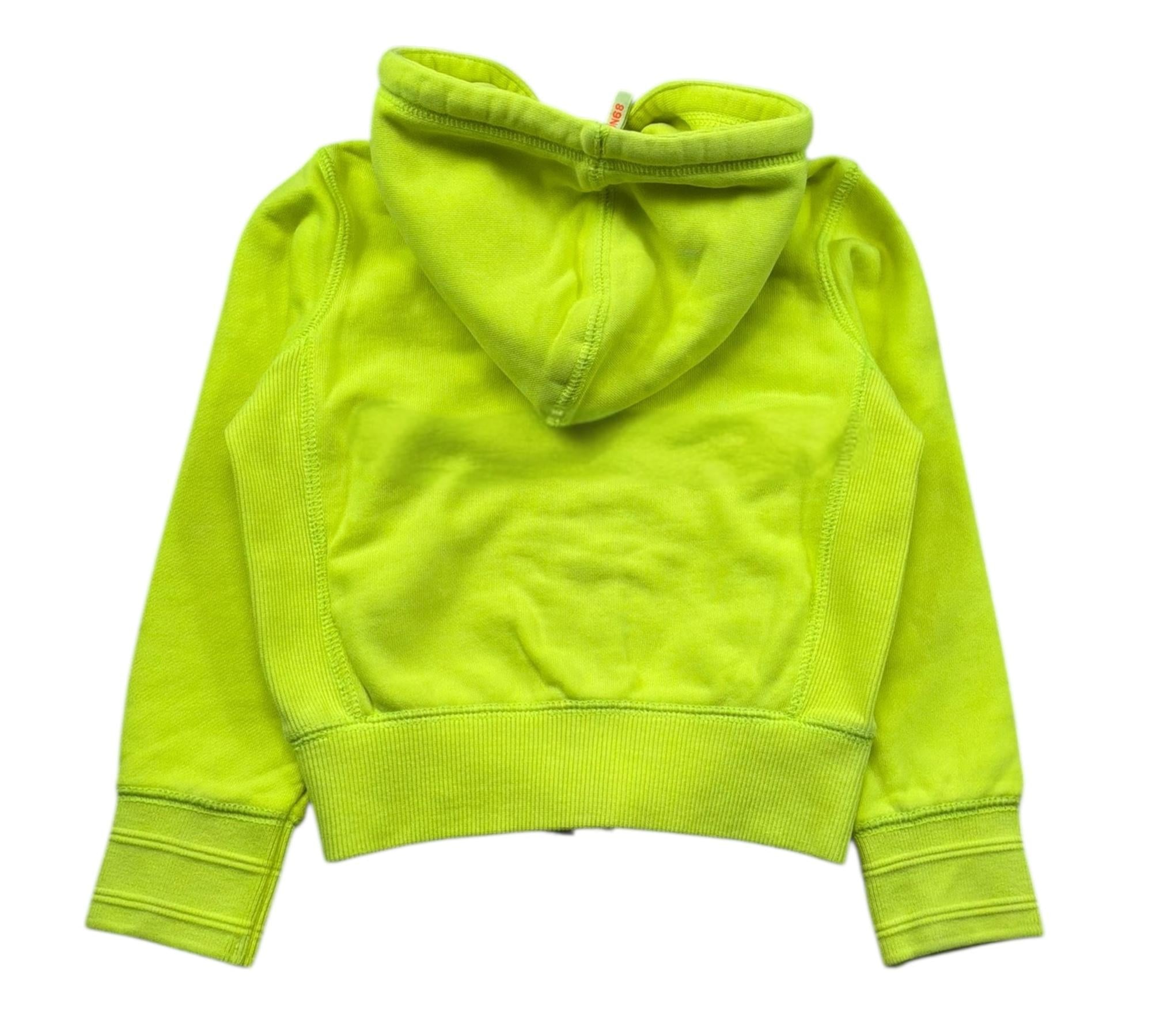 Sun68 Felpa con Zip E Cappuccio Tinta Unita per Bambino F31304 GIALLO FLUO SUN68 