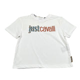 Just Cavalli T-Shirt Girocollo Tinta Unita con Stampa per Bambina JGP26067TS BIANCO JUST CAVALLI 