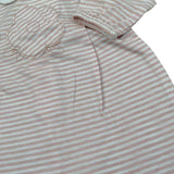 Barcellino Tutina Tinta Unita con Fantasia A Righe per Neonata 120901 ROSA BARCELLINO 