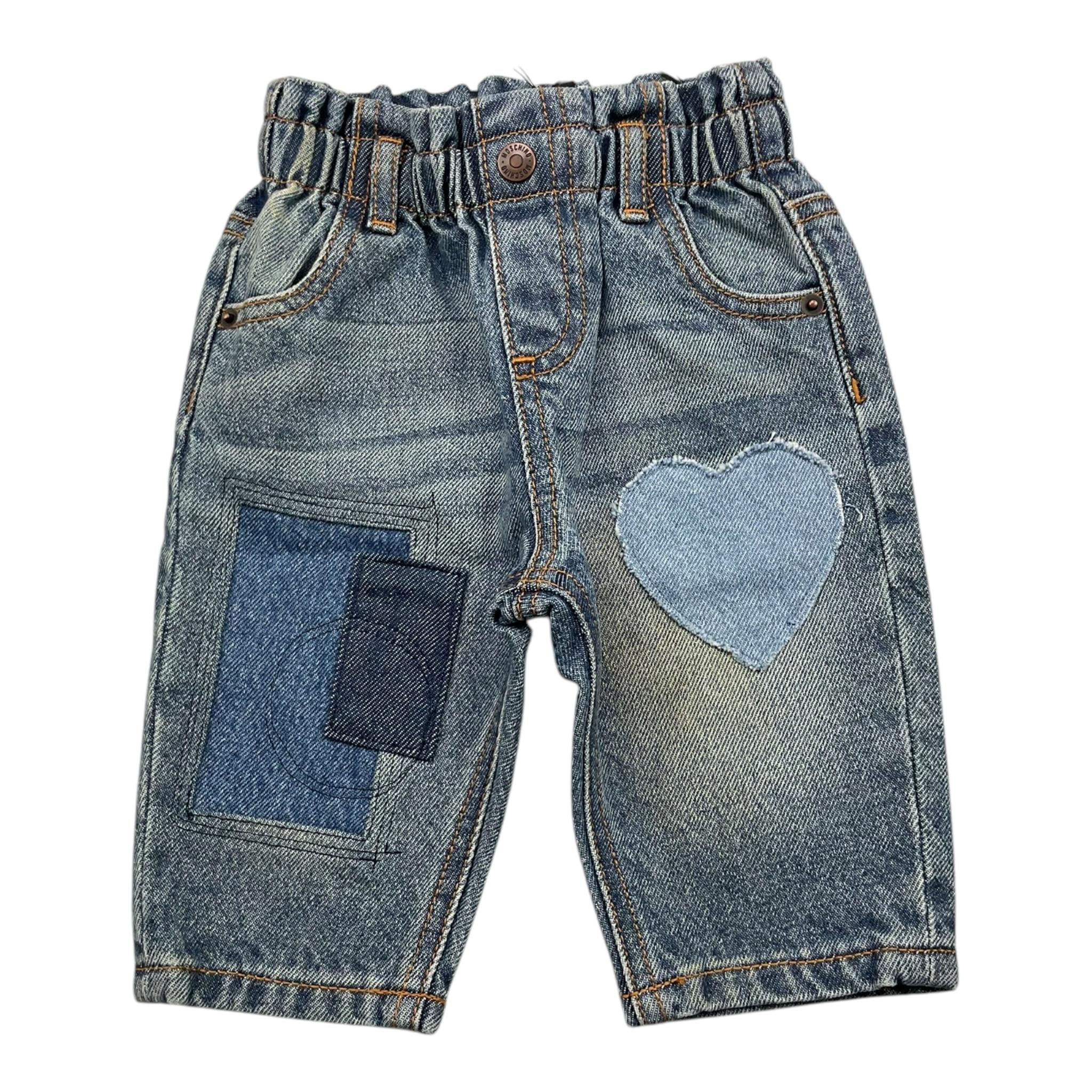 MOSCHINO jeans tinta unita con elastico in vita Azzurro per Neonata MDP03G AZZURRO MOSCHINO 