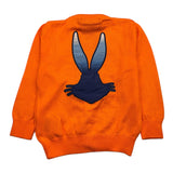 Iceberg – Einfarbige Strickjacke mit Knöpfen und orangefarbenem Logo für Neugeborene