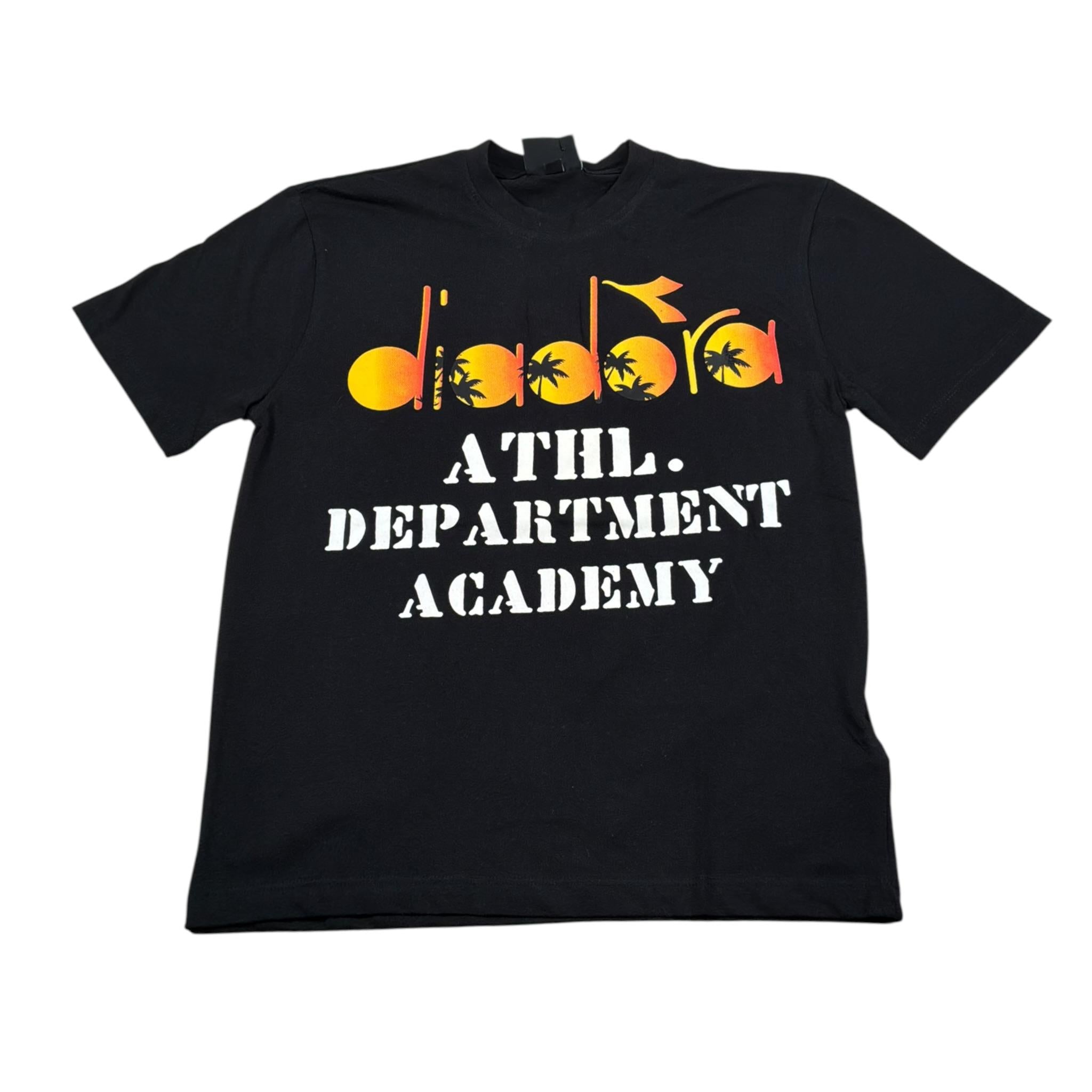 Diadora Tshirt Girocolo tinta unita con Stampa Nero per Bambino S4DIJBTH010 NERO DIADORA 