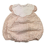 Barcellino Rosa Karomuster Halbarm-Strampler für Baby Mädchen