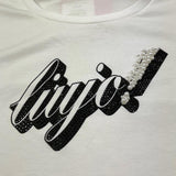Liu Jo T-Shirt Girocollo Tinta Unita con Paillettes per Bambina GA5018X BIANCO LIU JO 