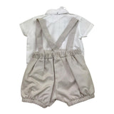 Barcellino Completo 3 Pezzi Papillion-Bermuda con Bretelle-Body per Neonato 120704 BEIGE BARCELLINO 