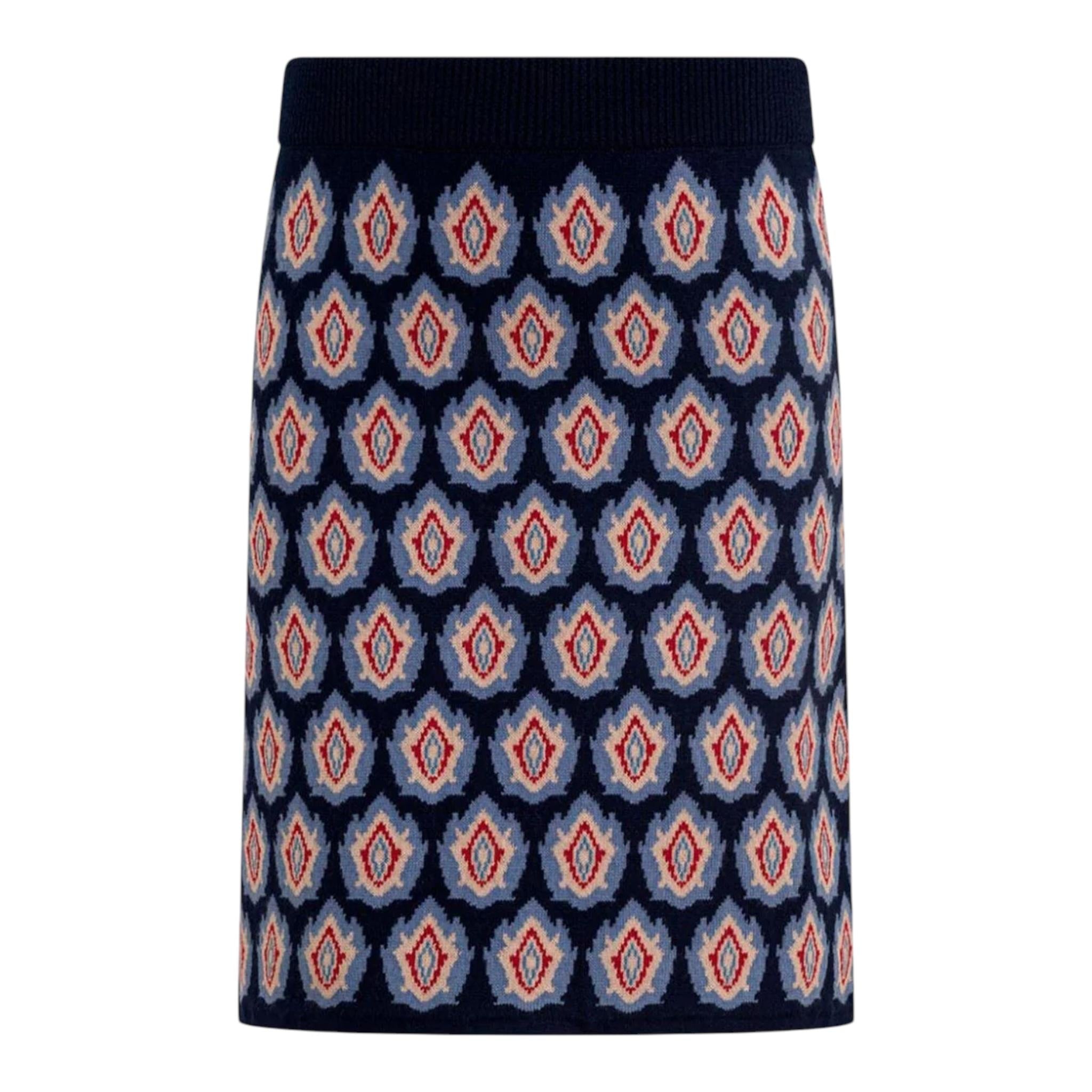 ETRO gonna tinta unita con fantasia Blu per Bambina GV7A30 BLU ETRO 