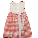 Ilfarobimbi Schlichtes Kleid mit Armlöchern und weißem Karomuster für Baby-Mädchen