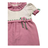 Helle Farben Zweifarbiger Weiß/Rosa Halbarm-Strampler für Baby Mädchen