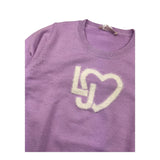 LIU JO maglia girocollo tinta unita con stampa logo Lilla per Bambina KF4039 LILLA LIU JO 
